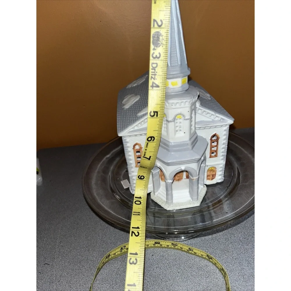 Vintage 1993 Lemax Dickensville Porcelain Lighted House Church Steeple
